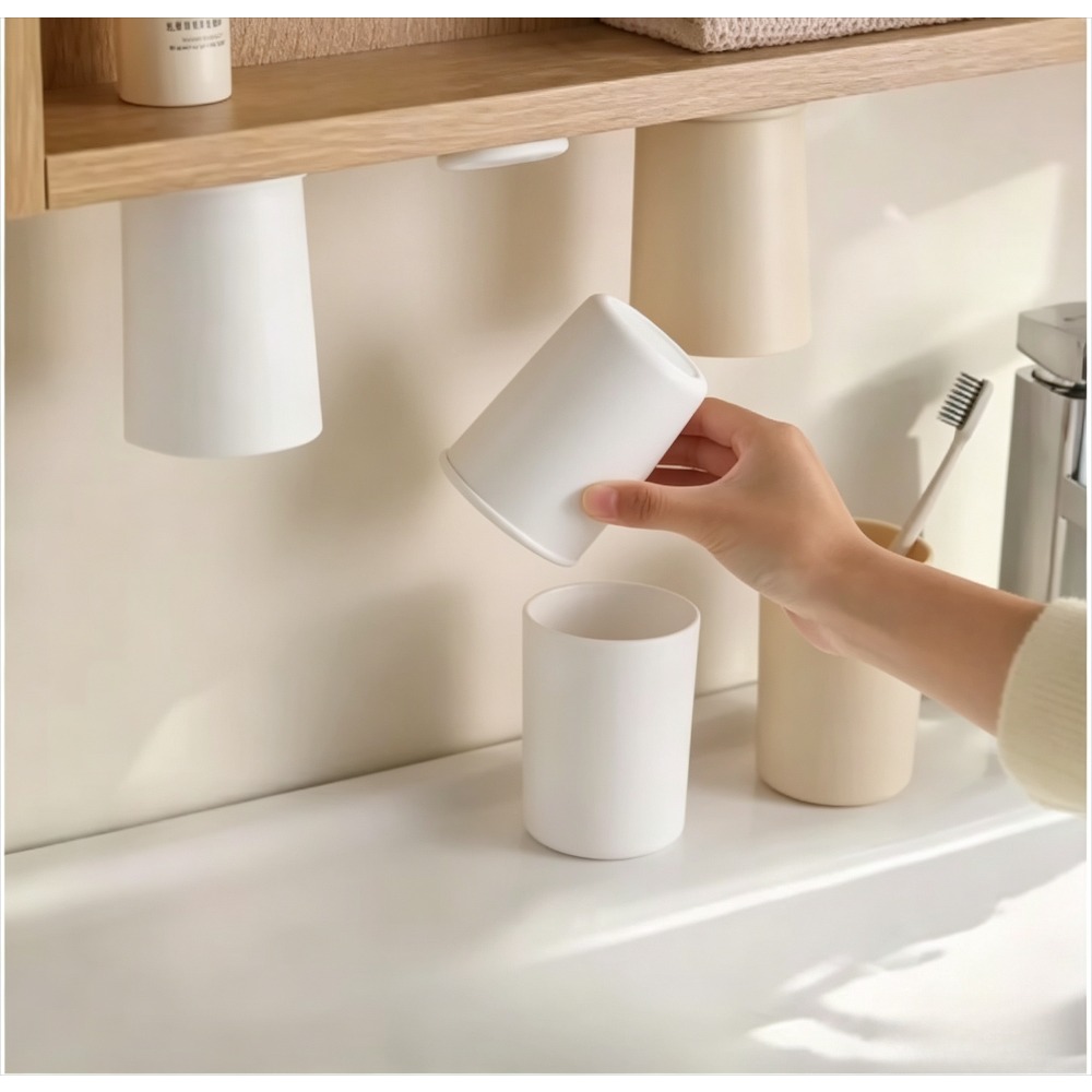 Home Theater Bathroom - Magnetic Inverted Mouthwash Cup No Drill