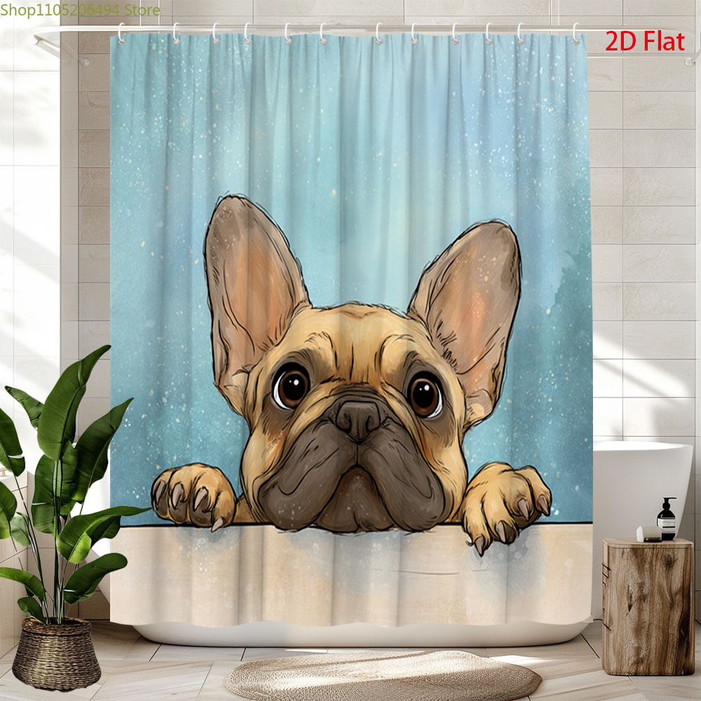 Adorable Home Bathroom Ideas - Cute French Bulldog Shower Curtain, Adorable