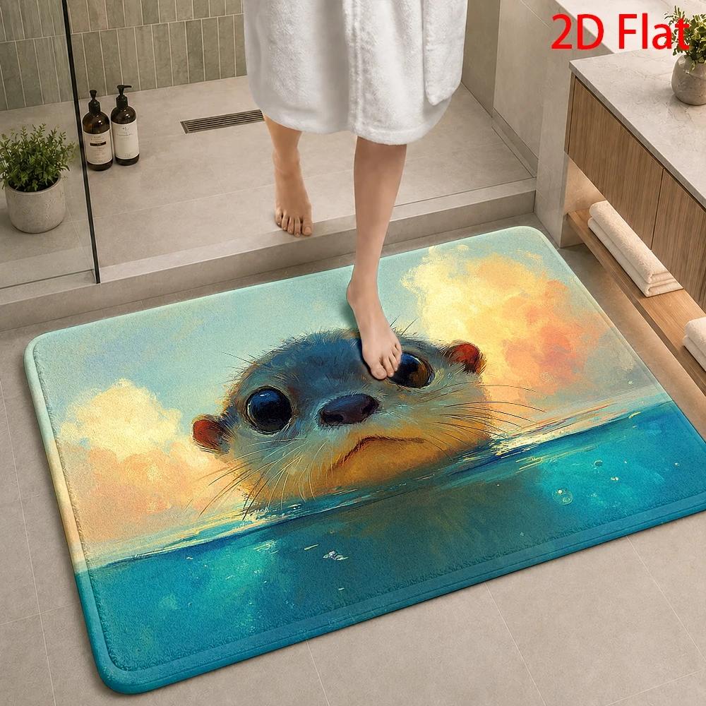 Home Bathroom Scene - Decorative Polyester Bath Mat Rug for