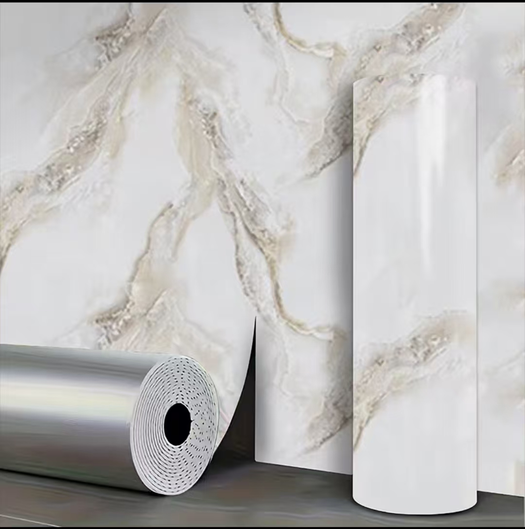 Home Bathroom Tiles - Thickened Self-Adhesive Tile Sticker PVC Marble