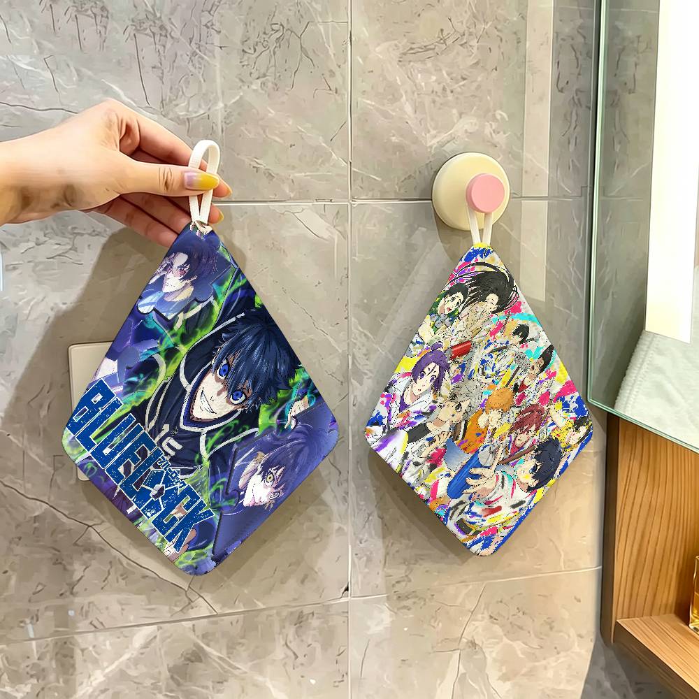 Home Bathroom Lock - Anime B-Blue L-Lock Polyester Cotton Hanging