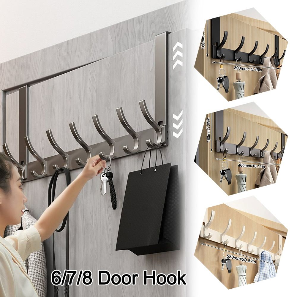 Tiny Home Bathroom Kitchen - Punch-free 6/7/8 Door Hook Traceless Storage