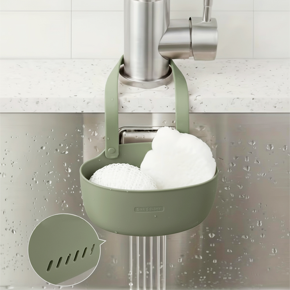 Tiny Home Bathroom Kitchen - Hanging Soap Sponge Holder, Double Draining